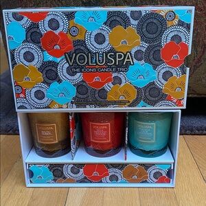 Voluspa New Japonica The Icons Boxed Candle Trio with Wick Trimmer